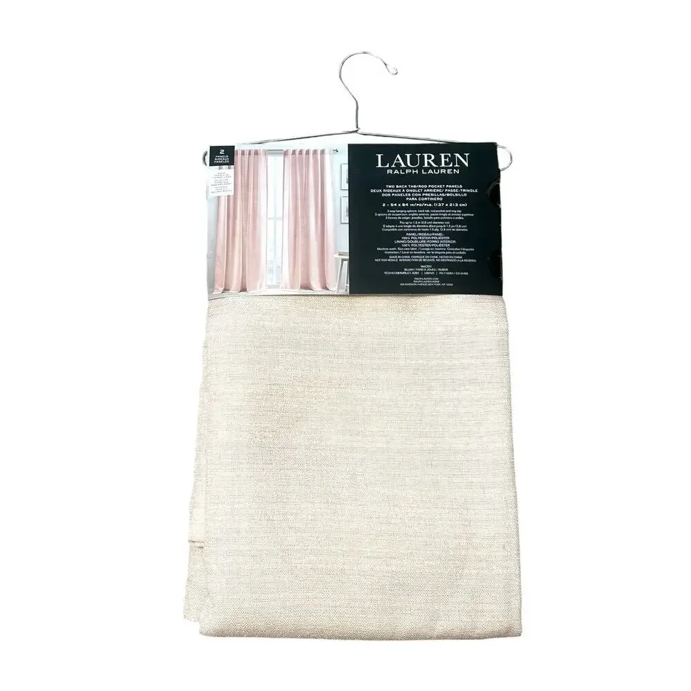 Lauren Ralph Lauren Room Darkening Panels Set of 2 NWT Sz 54in x 84in Blush Home